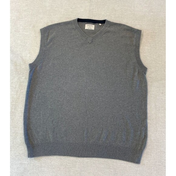 Linksoul Sweater Vest Men XL Gray Sleeveless V Neck Cashmere Cotton Blend - Picture 1 of 6